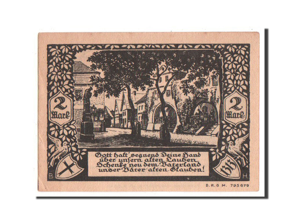 Banknote, Germany, Bolkenhain, 2 Mark, 1922, UNC(60-62), Mehl:137.1