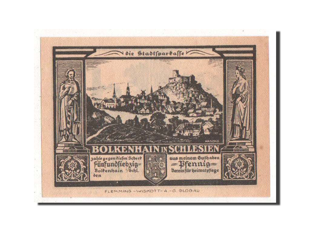 Billet, Allemagne, Bolkenhain, 75 Pfennig, 1922, SPL, Mehl:137.1