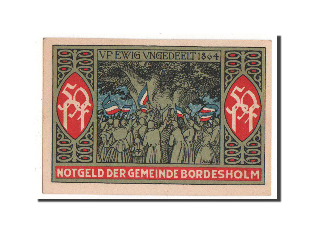 Banknote, Germany, Bordesholm, 50 Pfennig, 1921, UNC(60-62), Mehl:144.1