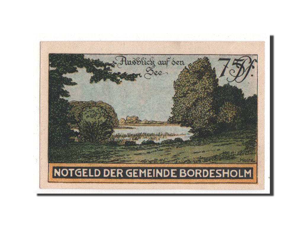 Banknote, Germany, Bordesholm, 75 Pfennig, 1921, UNC(60-62), Mehl:144.2