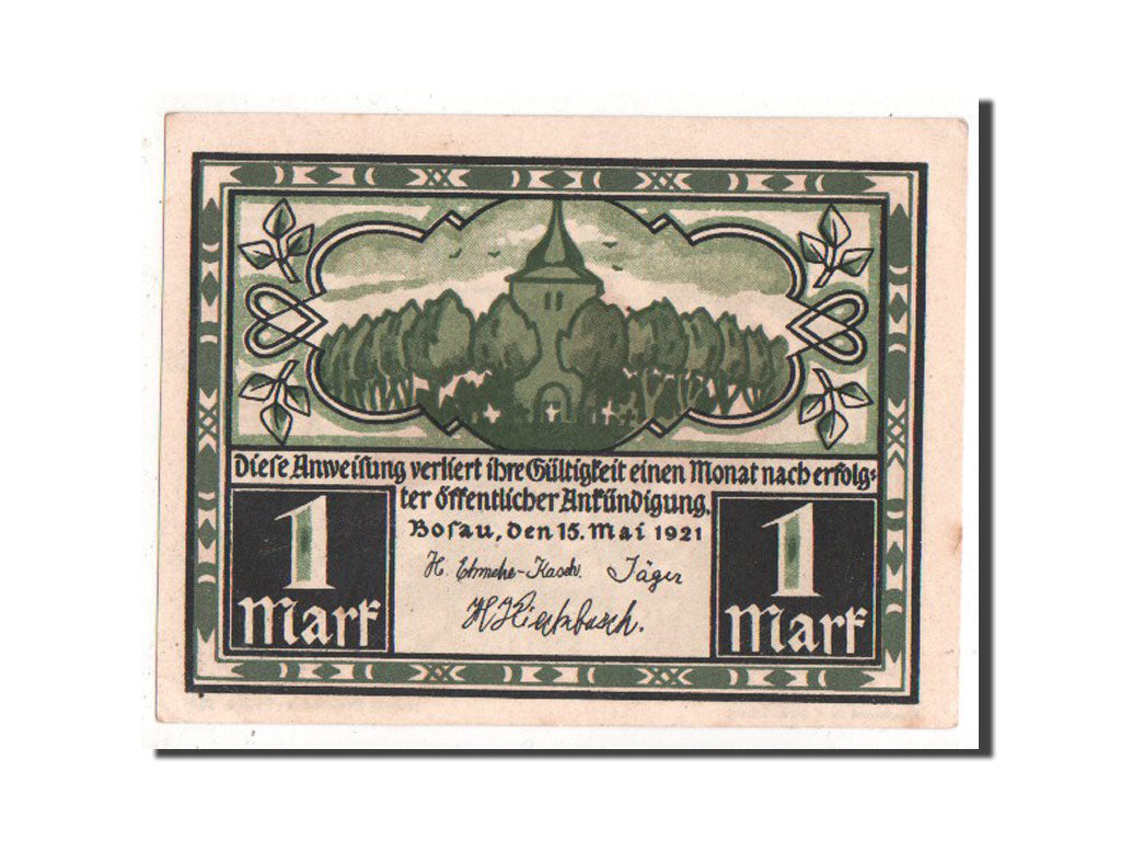 Banknote, Germany, Bosau, 1 Mark, 1921, UNC(63), Mehl:146.1