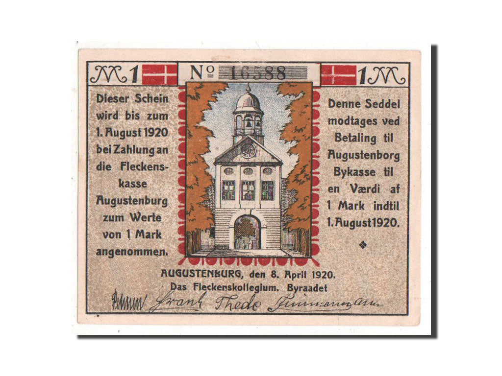 Banknote, Germany, Augustenburg, 1 Mark, 1920, UNC(63), Mehl:54.1a