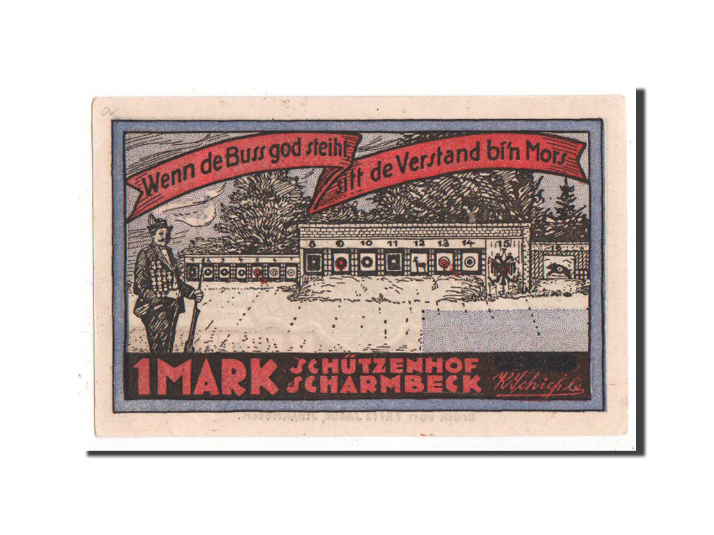 Banknote, Germany, Scharmbeck Stadt, 1 Mark, 1921, UNC(63), Mehl:1172.1