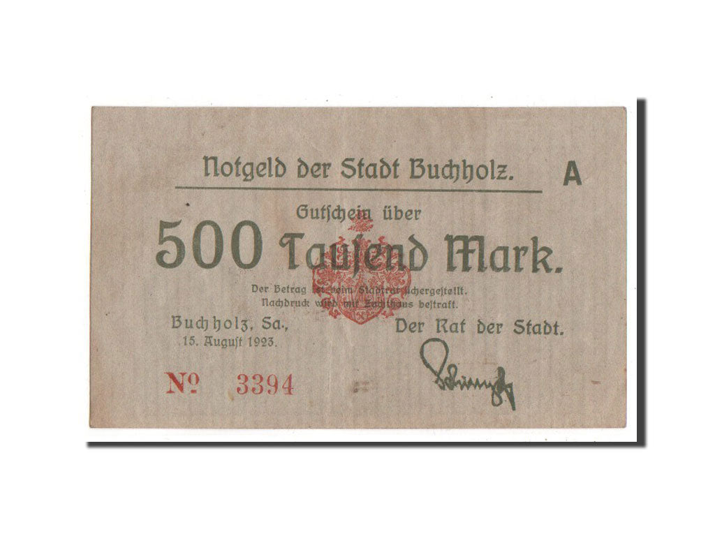 Banknote, Germany, Buchholz, 500 000 Mark, 1921, VF(30-35)