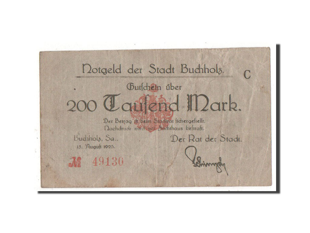 Banknote, Germany, Buchholz, 200 000 Mark, 1923, VF(20-25)