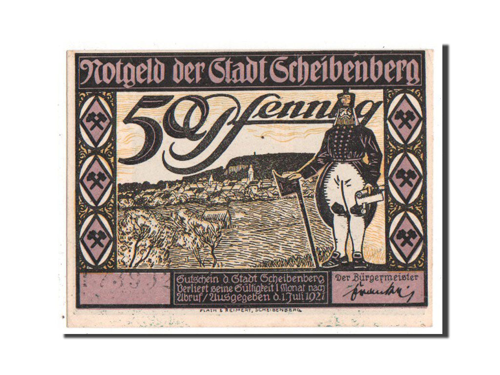 Banknote, Germany, Scheibenberg Stadt, 50 Pfennig, 1921, UNC(63), Mehl:1175.1a