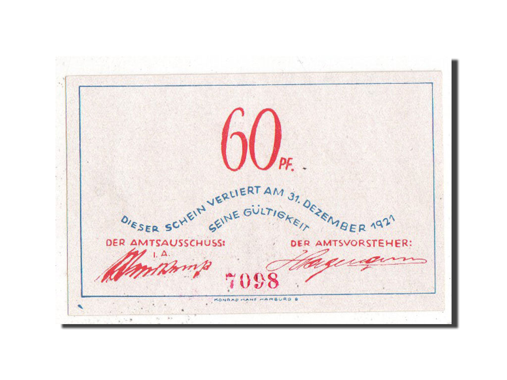 Banknote, Germany, Schleswig-Holstein, 60 Pfennig, 1921, UNC(63), Mehl:135.1a