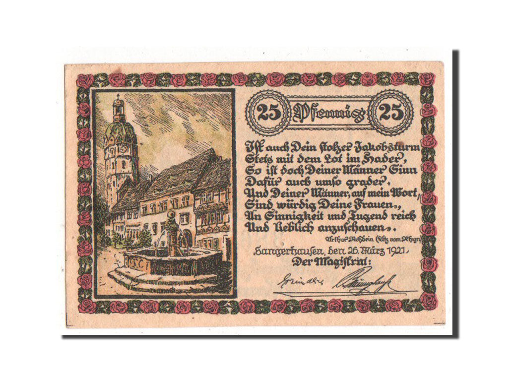 Banknote, Germany, Sangerhausen, 25 Pfennig, 1921, UNC(63), Mehl:1163.1b