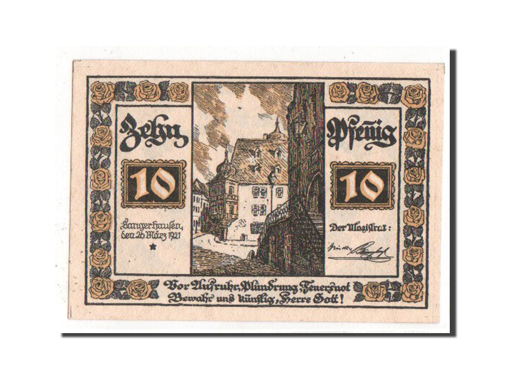 Banknote, Germany, Sangerhausen, 10 Pfennig, 1921, UNC(63), Mehl:1163.1a
