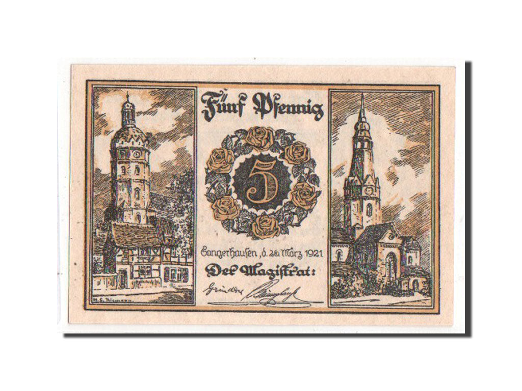 Banknote, Germany, Sangerhausen, 5 Pfennig, 1921, UNC(63), Mehl:1163.1a