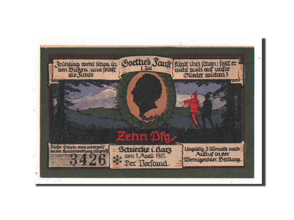 Banknote, Germany, Schierke, 10 Pfennig, 1921, UNC(63), Mehl:1179.1c