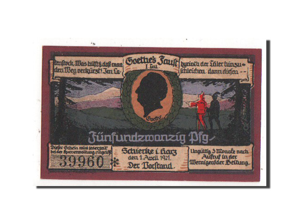 Banknote, Germany, Schierke, 25 Pfennig, 1921, UNC(63), Mehl:1179.1c