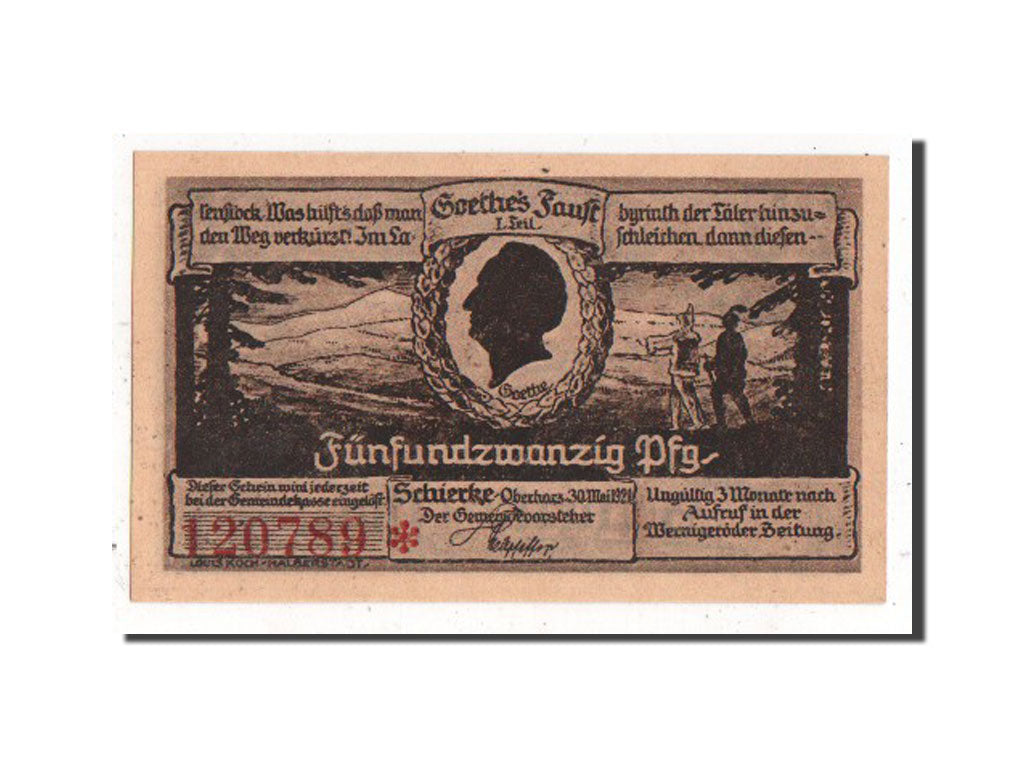 Banknote, Germany, Schierke, 25 Pfennig, 1921, UNC(63), Mehl:1178.1c