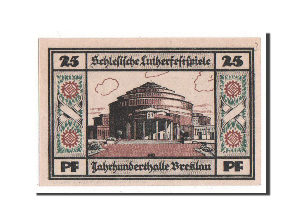 Banknote, Germany, Breslau Evangelisch Kirchlicher, 25 Pfennig, 1921