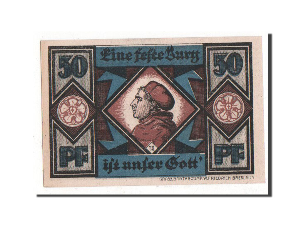 Banknote, Germany, Breslau Evangelisch Kirchlicher, 50 Pfennig, 1921