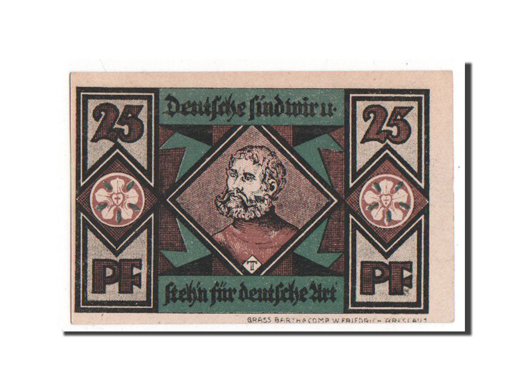 Banknote, Germany, Breslau Evangelisch Kirchlicher, 25 Pfennig, 1921