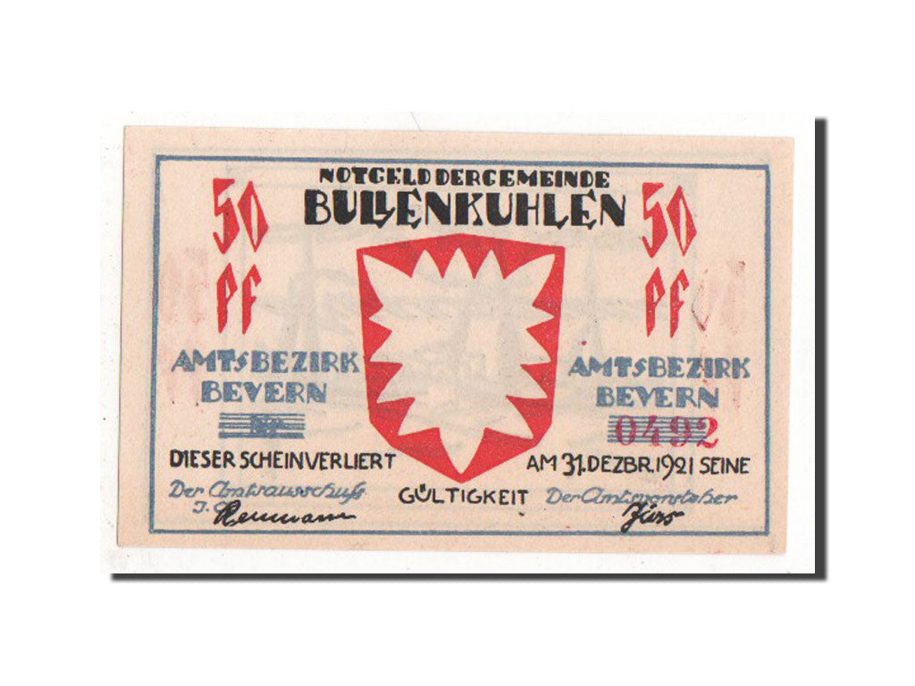 Banknote, Germany, Bullenkuhlen, 50 Pfennig, 1921, UNC(63), Mehl:206.2a