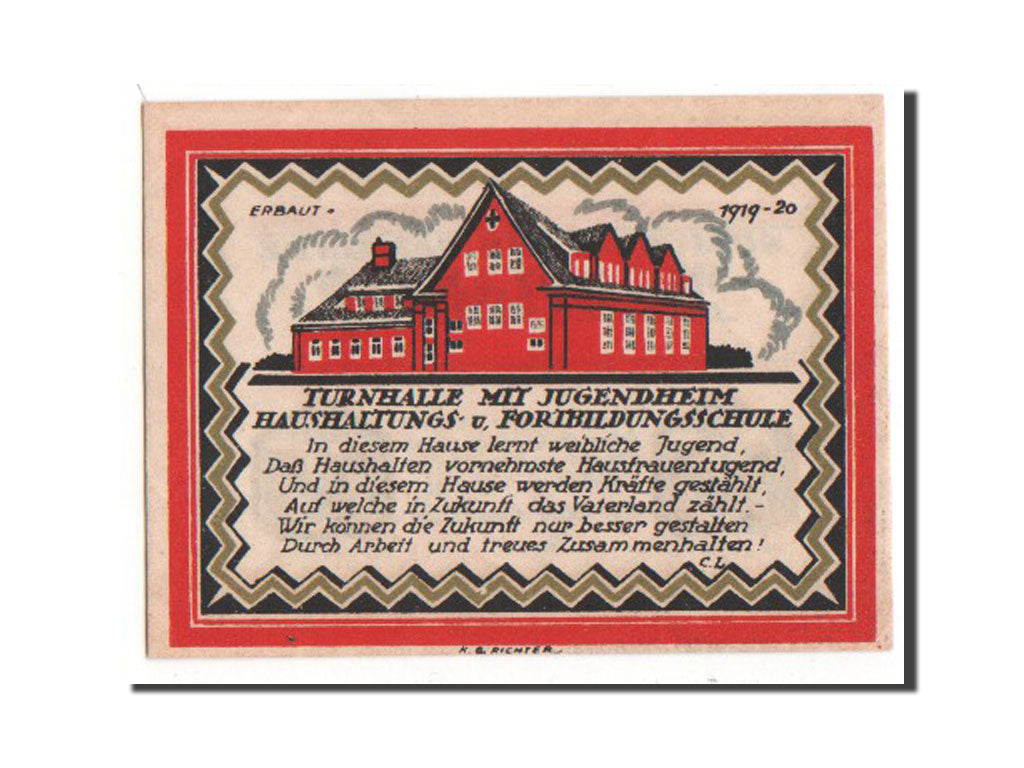 Geldschein, Deutschland, Budelsdorf Gemeinde, 75 Pfennig, 1921, VZ, Mehl:200.1