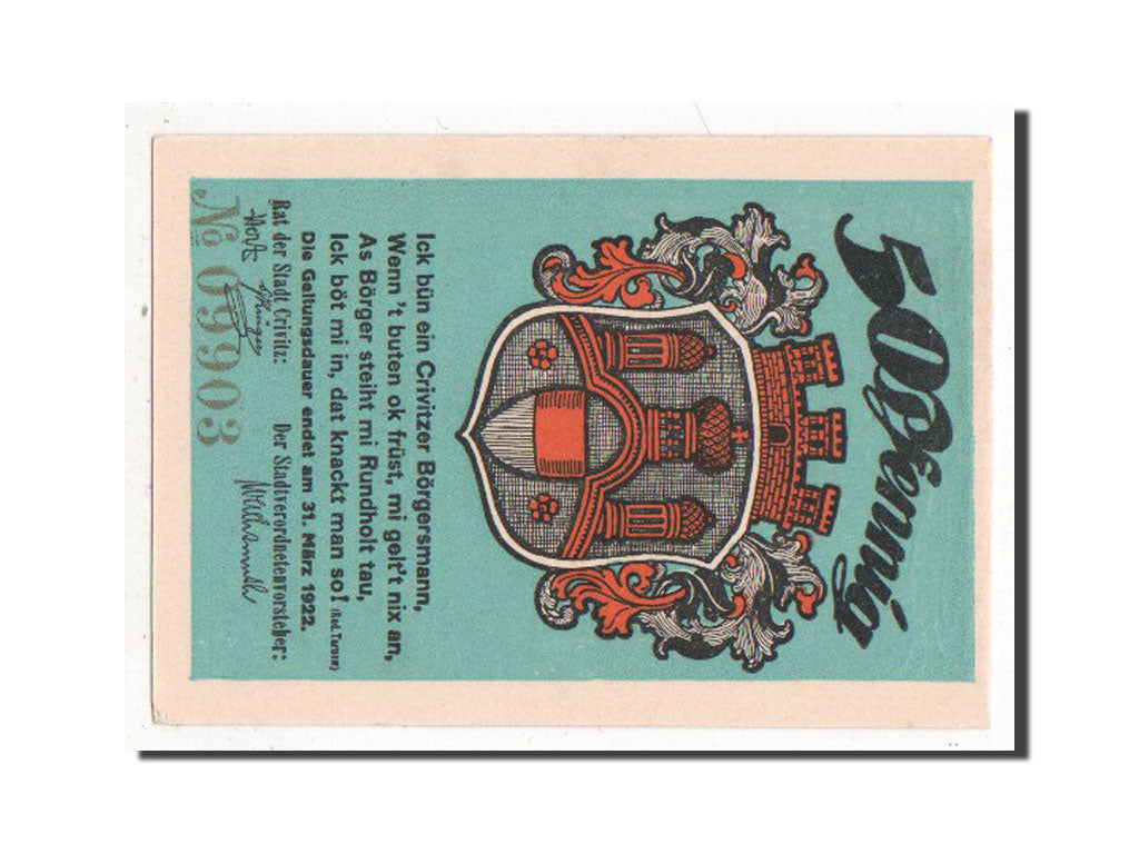 Banknote, Germany, Mecklenburg-Schwerin, 50 Pfennig, 1922, AU(55-58), Mehl:247.1