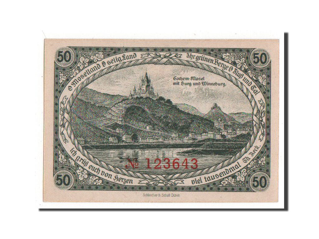 Banknote, Germany, Cochem Landkreis, 50 Pfennig, 1921, 1921-04-01, AU(55-58)