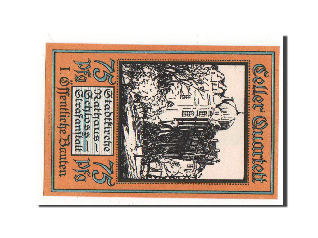 Banknote, Germany, Celle, 75 Pfennig, 1922, AU(55-58), Mehl:226.1a