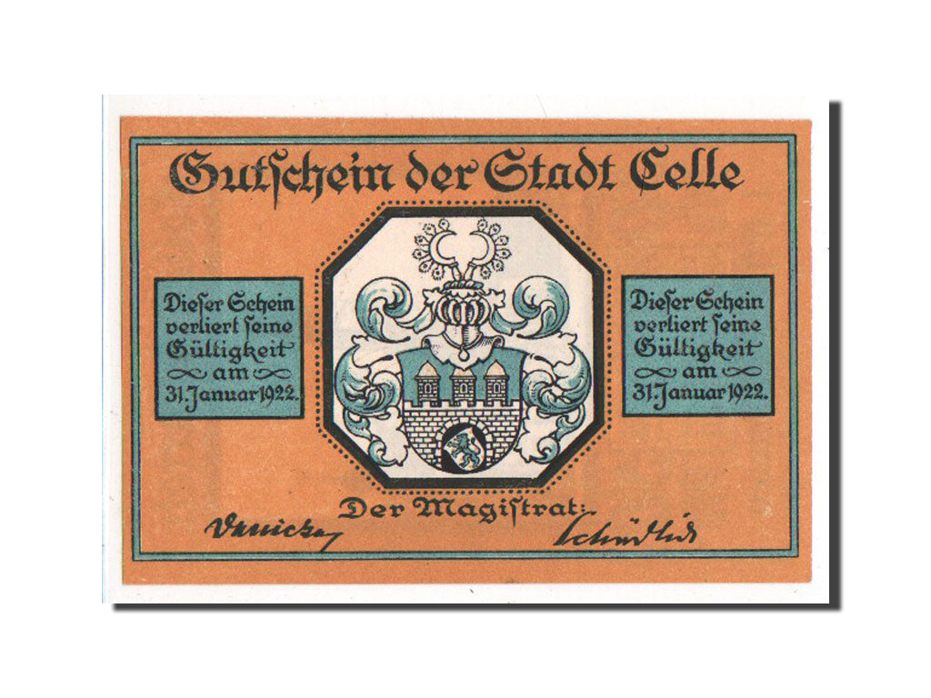 Banknote, Germany, Celle, 50 Pfennig, 1922, AU(55-58), Mehl:226.1a