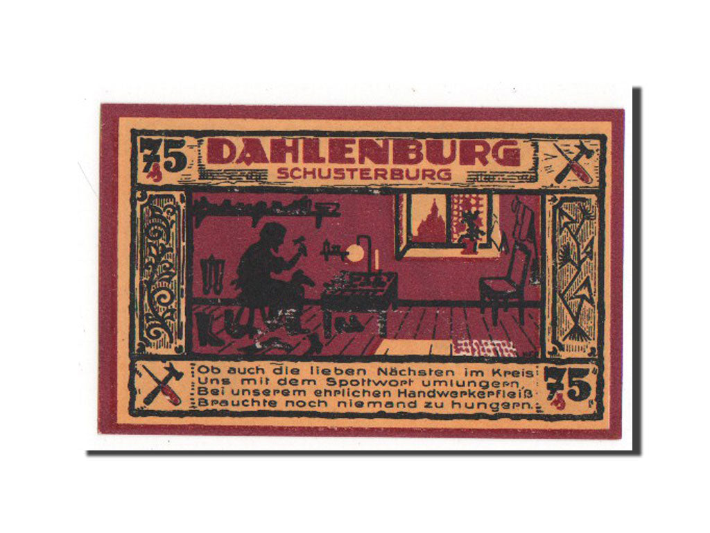 Banknote, Germany, Dahlenburg, 75 Pfennig, 1921, AU(55-58), Mehl:251.1