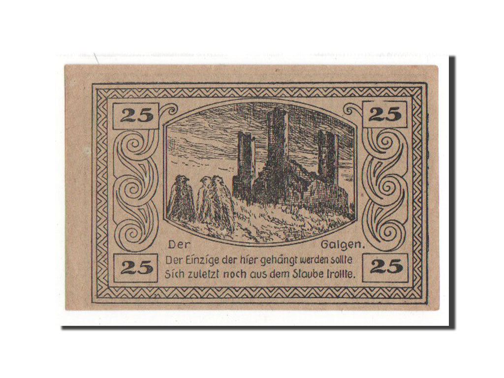 Banknote, Germany, Canth Stadt, 25 Pfennig, AU(55-58), Mehl:220.6b