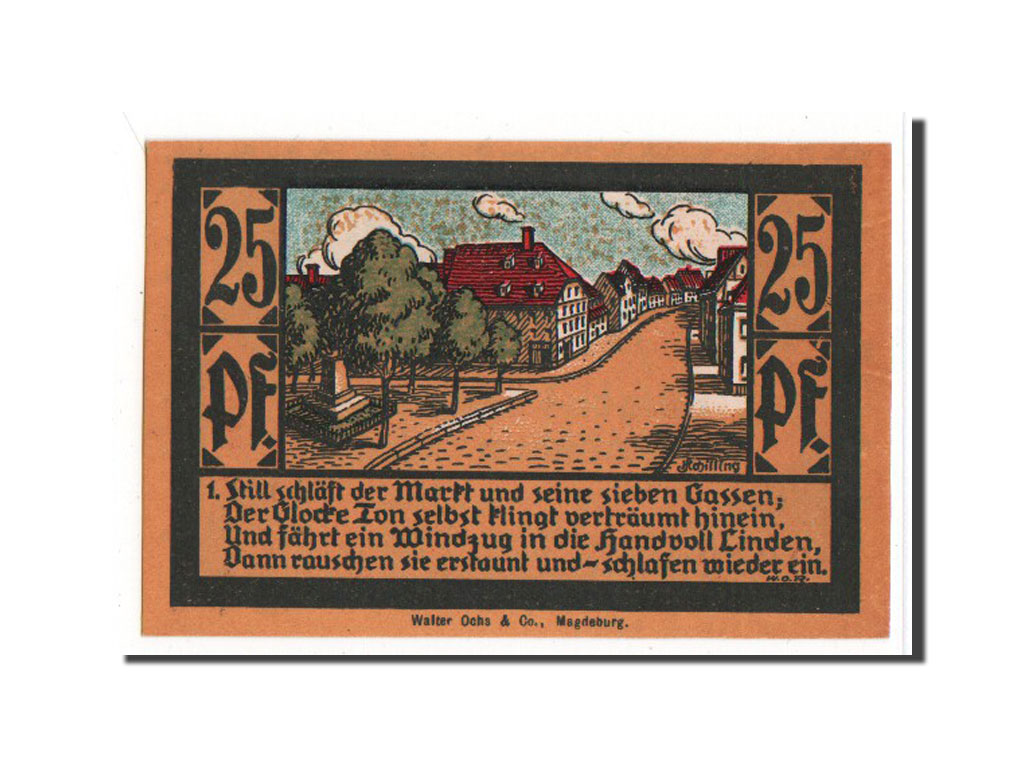 Banknote, Germany, Calbe a.d. Saale Stadt, 25 Pfennig, UNC(63), Mehl:213.1