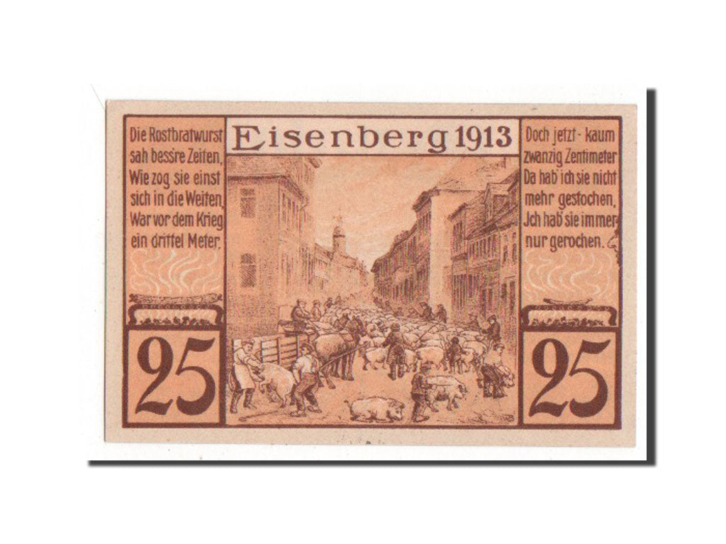 Banknote, Germany, Eisenberg Stadt, 25 Pfennig, 1921, AU(55-58), Mehl:322.5a