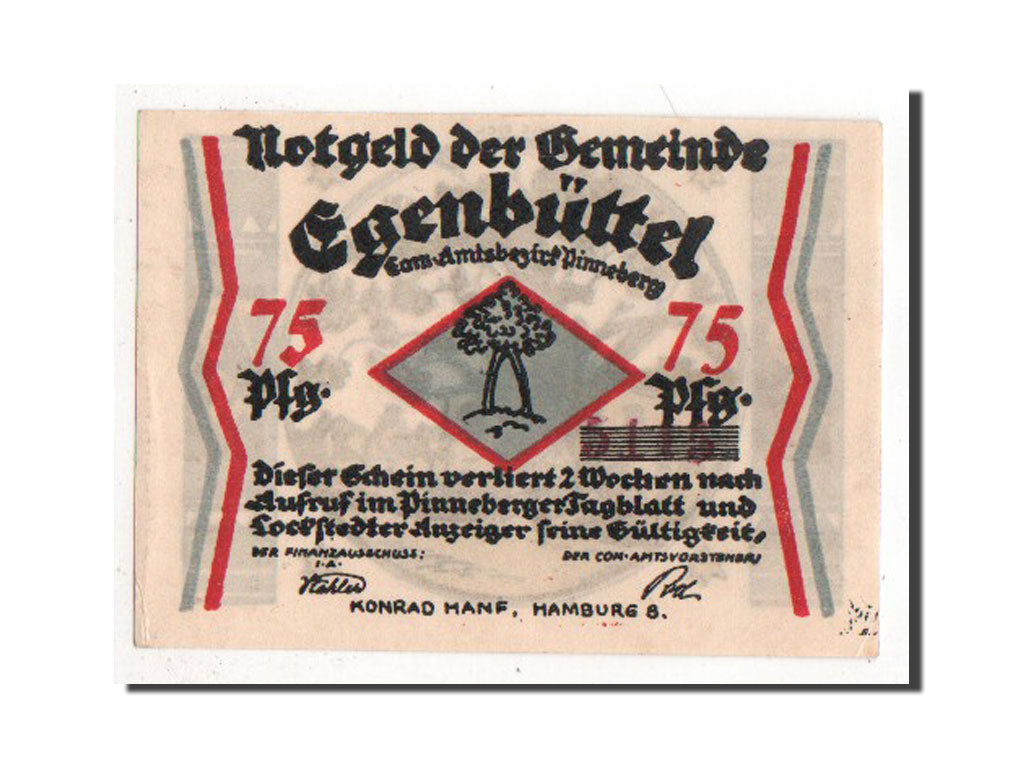 Banknote, Germany, Egenbuttel, 75 Pfennig, AU(55-58), Mehl:308.1