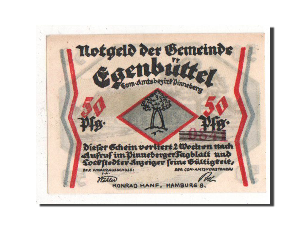 Banknote, Germany, Egenbuttel, 50 Pfennig, AU(55-58), Mehl:308.1