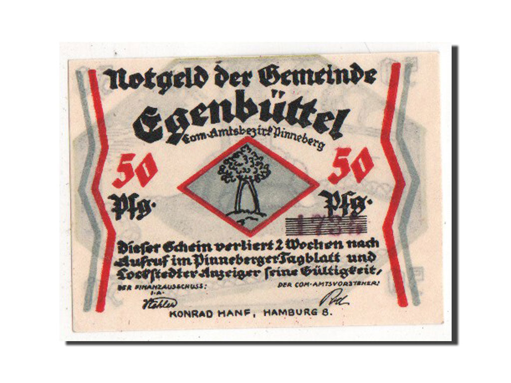 Banknote, Germany, Egenbuttel, 50 Pfennig, AU(55-58), Mehl:308.1