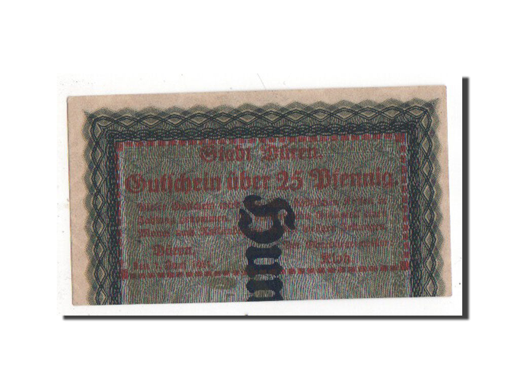 Banknote, Germany, Duren Stadt, 25 Pfennig, 1921, AU(55-58), Mehl:299.1c
