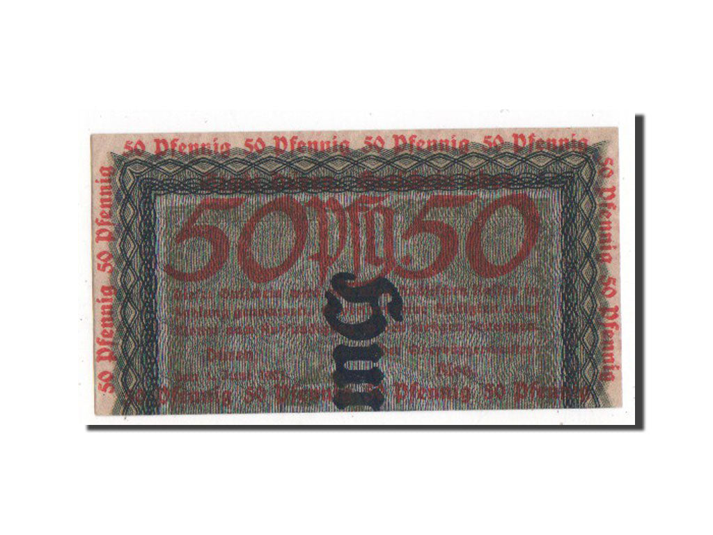Banknote, Germany, Duren Stadt, 50 Pfennig, 1921, AU(55-58), Mehl:299.1c