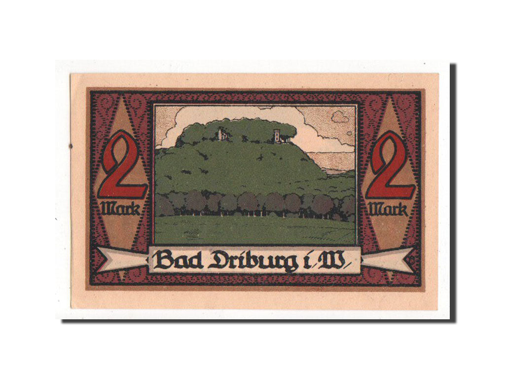 Billet, Allemagne, Driburg Bad, 2 Mark, 1921, 1921-09-01, SUP, Mehl:292.1a