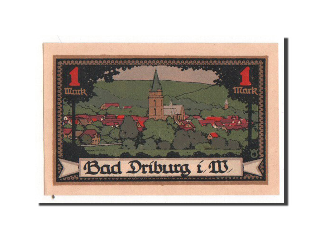 Banknote, Germany, Driburg Bad, 1 Mark, 1921, 1921-09-01, AU(55-58), Mehl:292.1a