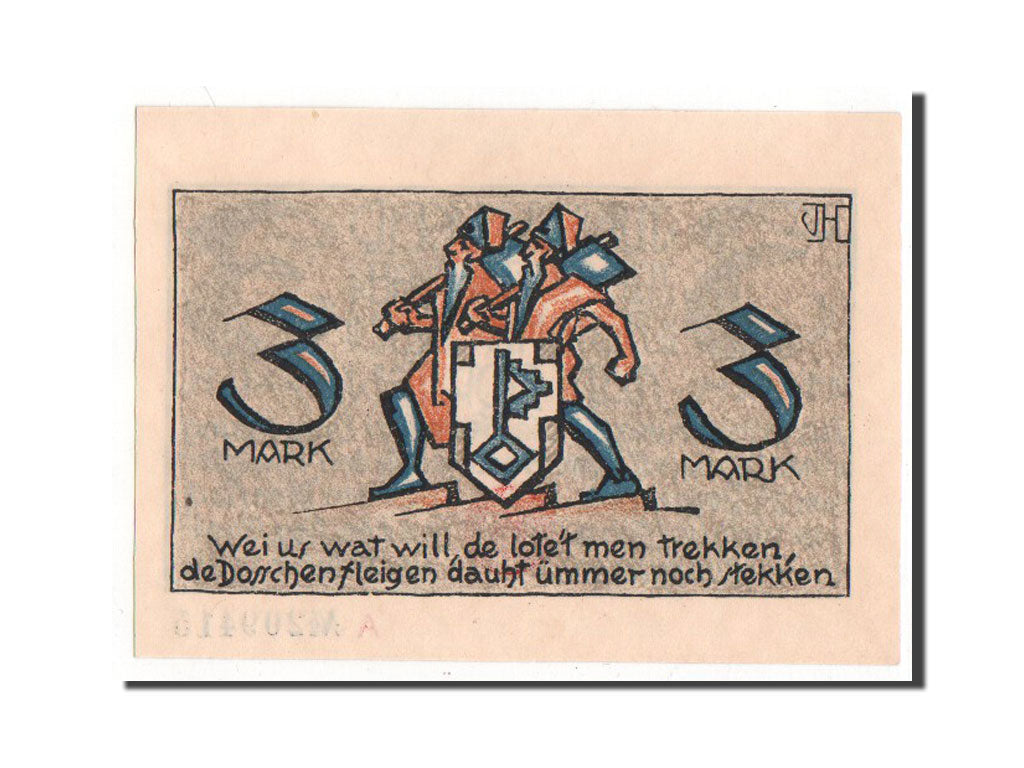 Banknote, Germany, Dorsten, 3 Mark, AU(55-58), Mehl:282.1