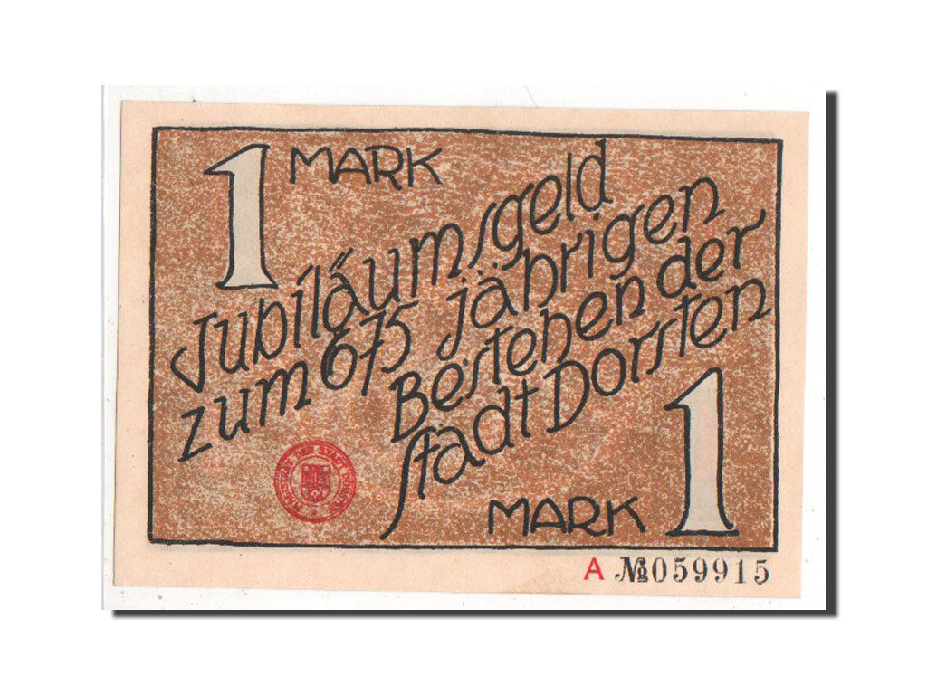 Banknote, Germany, Dorsten, 1 Mark, AU(55-58), Mehl:282.1