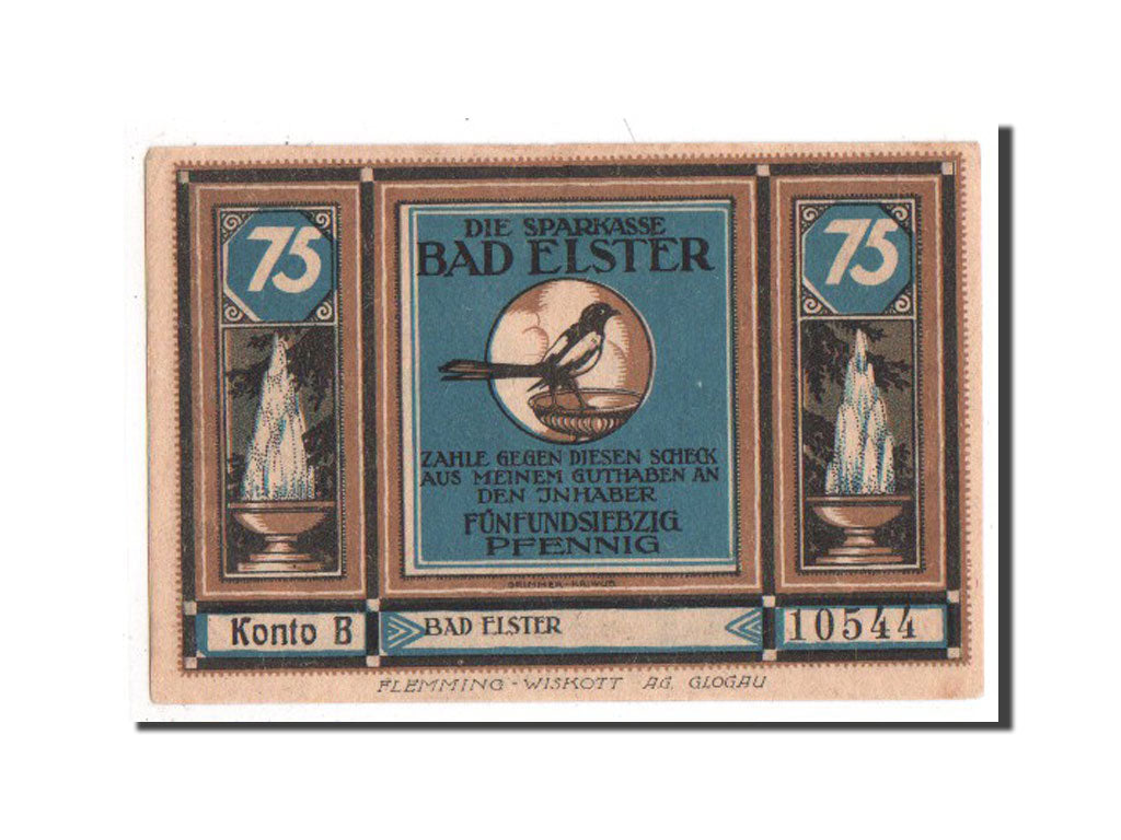 Banknote, Germany, Elster Bad Sparkasse, 75 Pfennig, AU(55-58), Mehl:334.1b