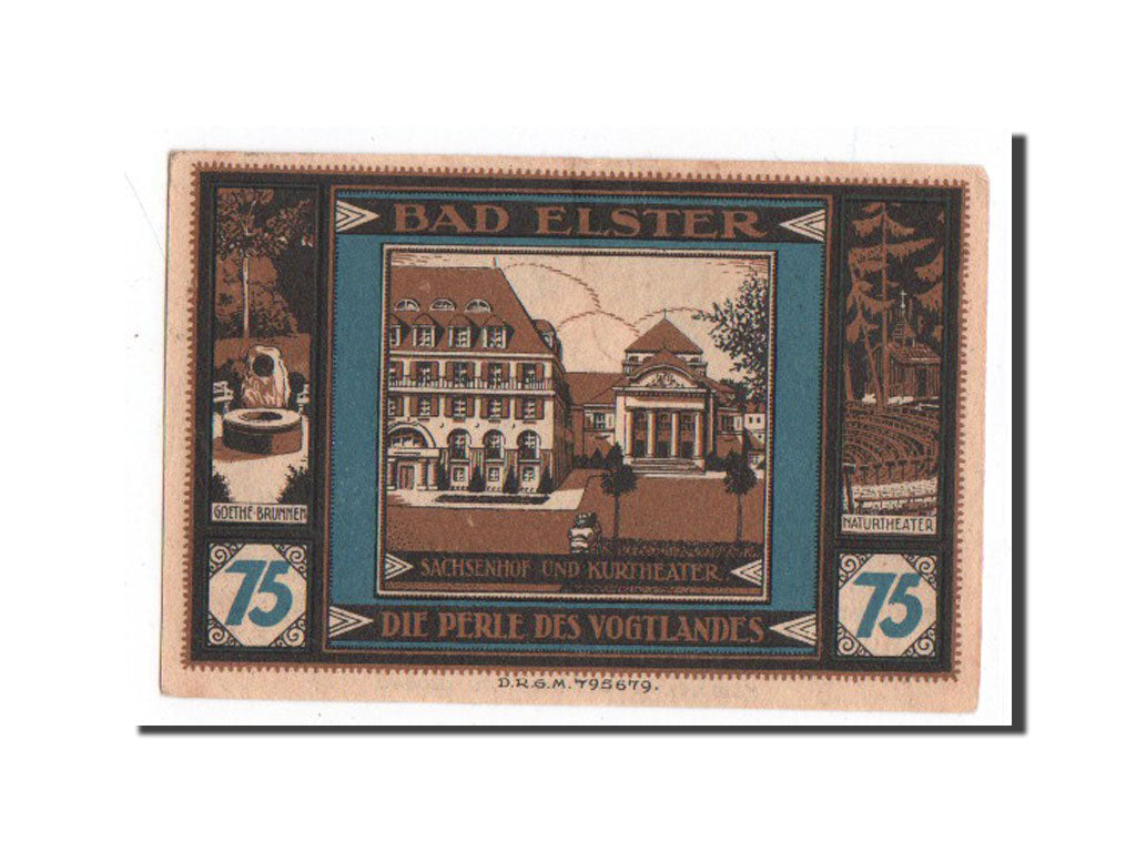 Banknote, Germany, Elster Bad Sparkasse, 75 Pfennig, AU(55-58), Mehl:334.1b
