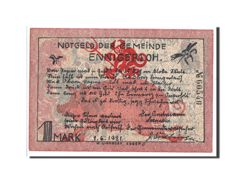 Banknote, Germany, Westfalen, 1 Mark, 1921, AU(55-58), Mehl:338.2b