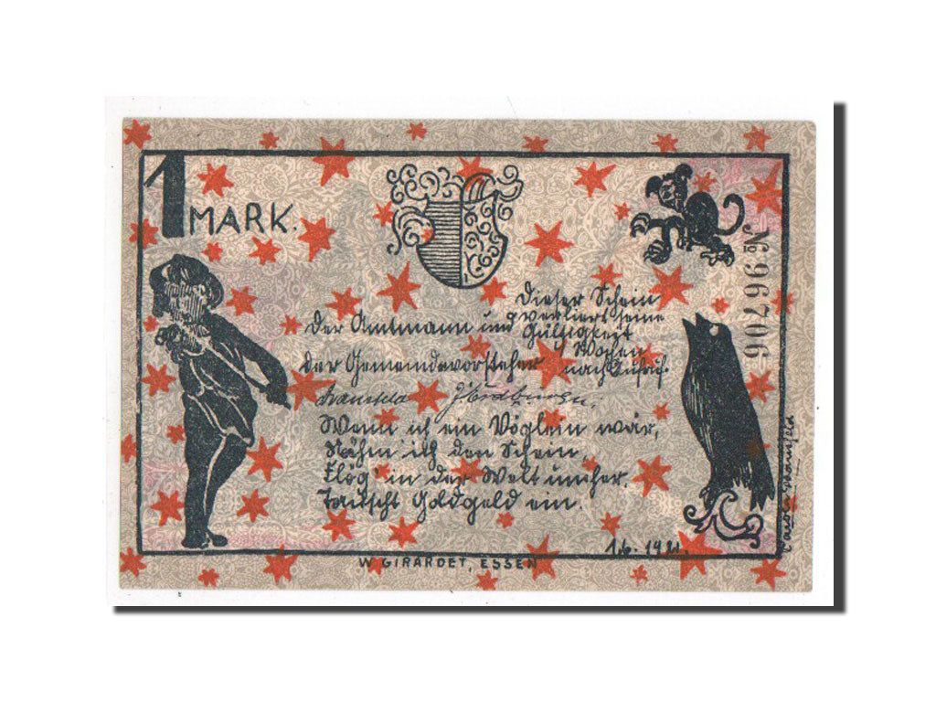 Banknote, Germany, Westfalen, 1 Mark, 1921, AU(55-58), Mehl:338.2b