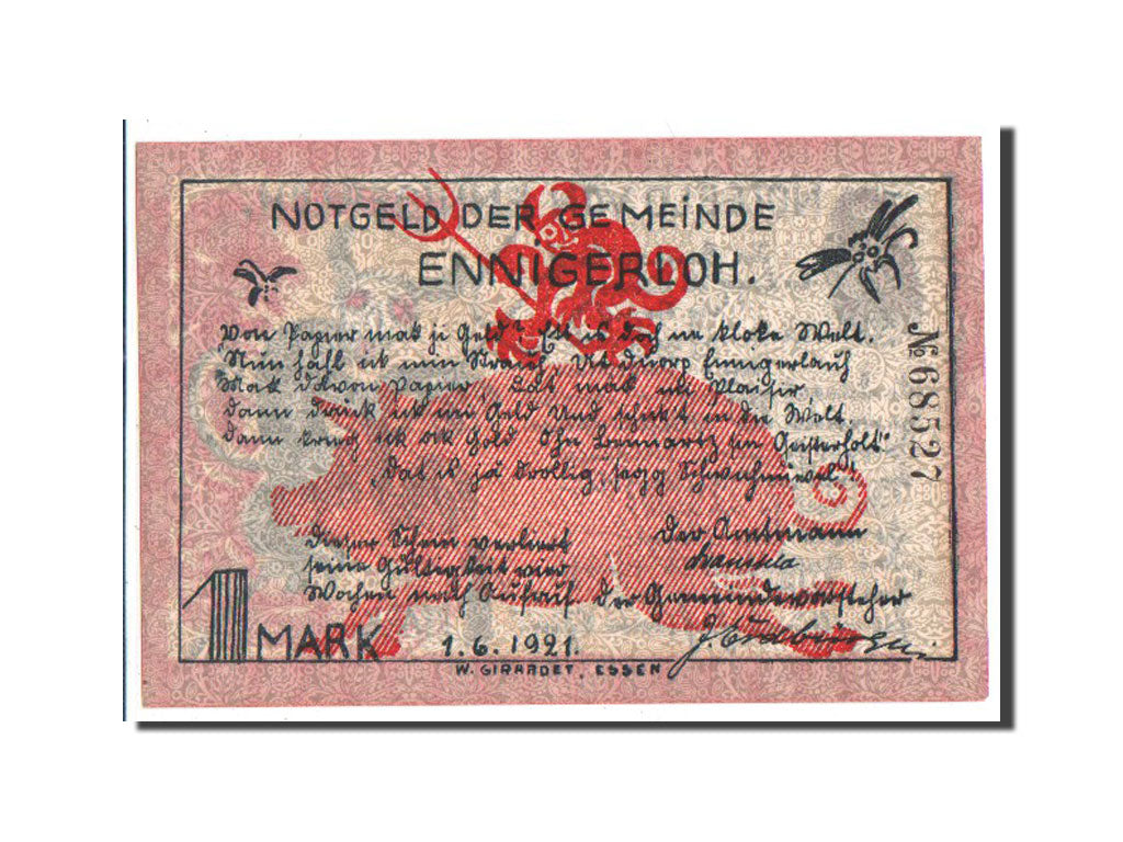 Banknote, Germany, Westfalen, 1 Mark, 1921, AU(55-58), Mehl:338.2b
