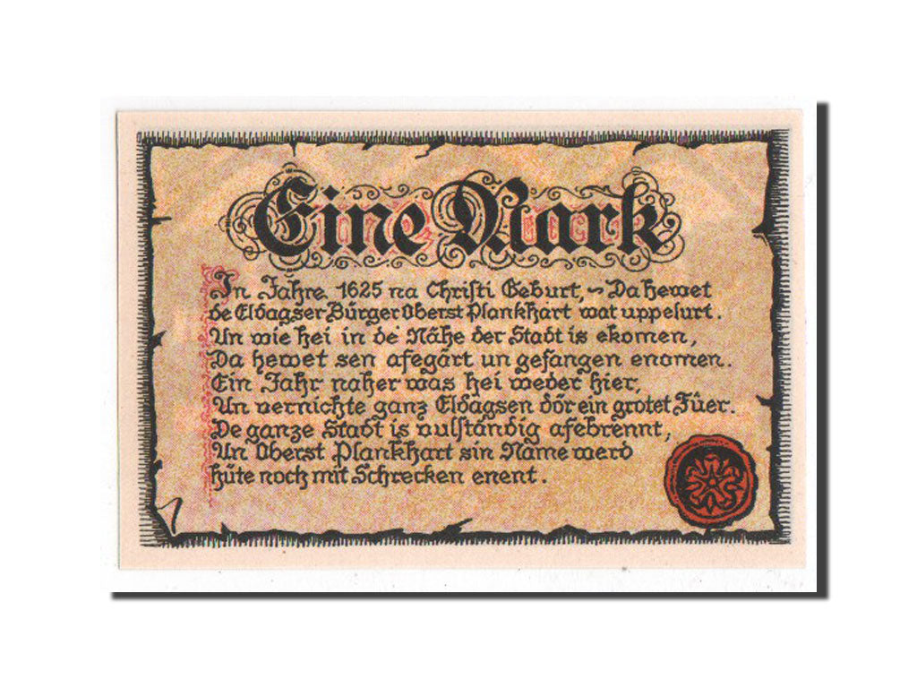 Banknote, Germany, Eldagsen Stadt, 1 Mark, 1921, AU(55-58), Mehl:327.1
