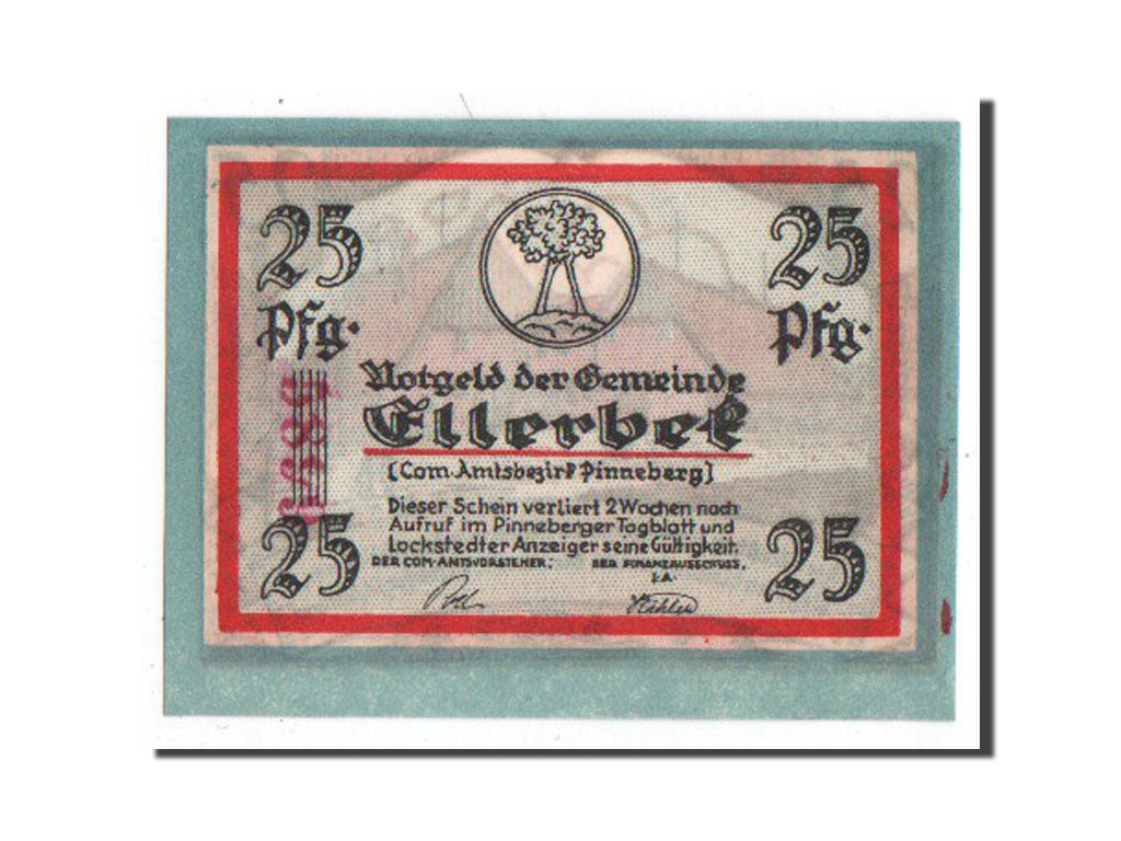 Banknote, Germany, Schleswig-Holstein, 25 Pfennig, AU(55-58), Mehl:329.1a