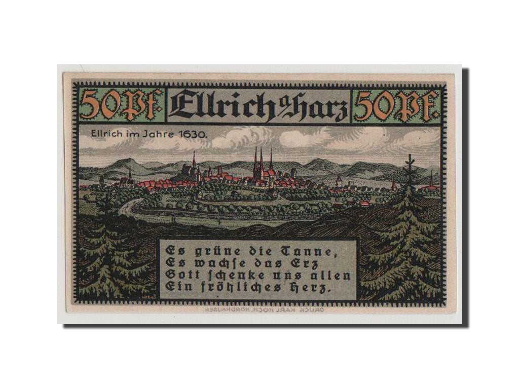 Banconote, Germania, Provinz Sachsen, Thüringischer Teil, 50 Pfennig, 1921