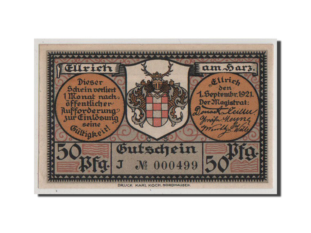 Banknote, Germany, Provinz Sachsen, Thüringischer Teil, 50 Pfennig, 1921