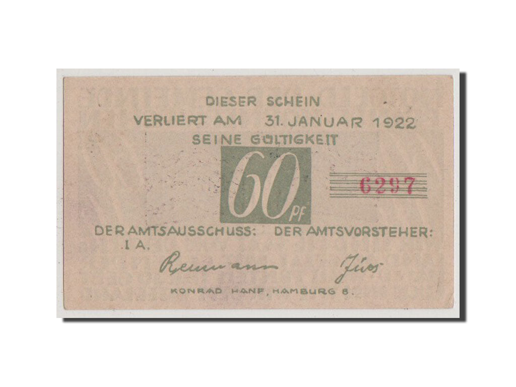 Banconote, Germania, Schleswig-Holstein, 60 Pfennig, 1922, SPL-, Mehl:152.2a