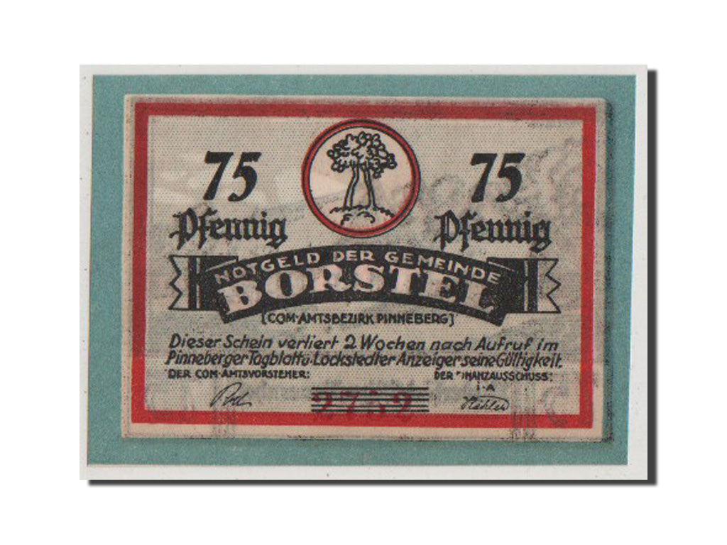 Banknote, Germany, Schleswig-Holstein, 75 Pfennig, AU(55-58), Mehl:145.1